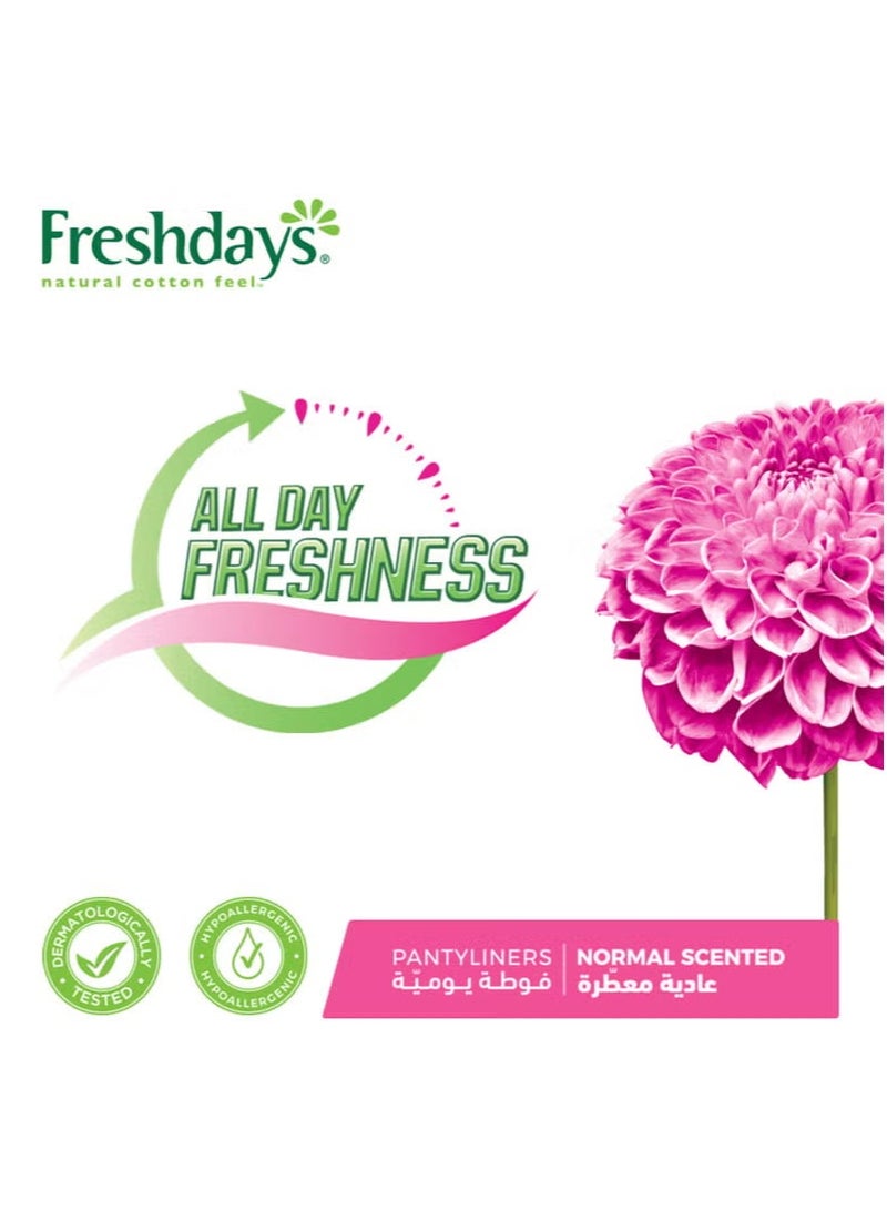 Freshdays Natural Cotton Feel Normal Scented Pantyliners Soft Plus & Flexy Fit Daily Freshness 72 Liners - Image 3
